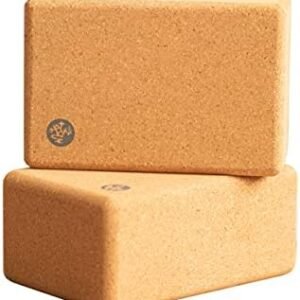 Manduka Yoga Block - Fine-Grain Cork Block, Yoga Equipment, Home Gym Accessory, Pilates Tool, Lightweight for Travel, Extra Firm Workout Accessory with Comfortable Edges
