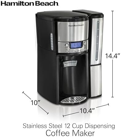 Hamilton Beach (47950) Coffee Maker with 12 Cup Capacity & Internal Storage Coffee Pot, Brewstation, Black/Stainless Steel - Image 8