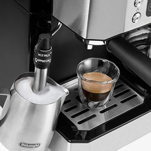 De'Longhi All-in-One Combination Coffee Maker & Espresso Machine + Advanced Adjustable Milk Frother for Cappuccino & Latte + Glass Coffee Pot 10-Cup, Black, COM532M - Image 4