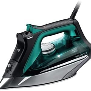 Rowenta, Iron, Pro Master Stainless Steel Soleplate Steam Iron for Clothes, 210 g/min, 400 Microsteam Holes, 1775 Watts, Auto-Off, Ironing, Green Clothes Iron, DW8360
