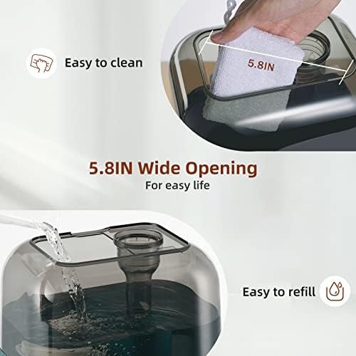 Bear Humidifiers for Bedroom Large Room Home, 5L Cool Mist Top Fill Humidifiers, Quiet Air Humidifier for Baby Nursery & Plants, Lasts Up to 35 Hours, Auto Shut-Off - Image 5