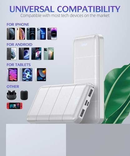 Portable-Charger-Power-Bank - 2 Pack 15000mAh Dual USB Power Bank Output 5V3.1A Fast Charger Portable Charger Compatible with Smartphones and All USB Devices (Deep Black and White) - Image 6