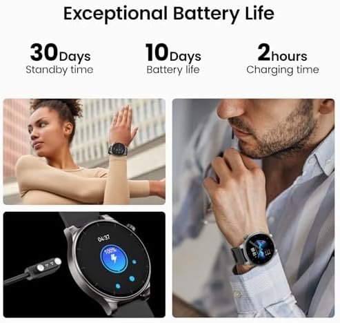 TOZO AMOLED S5 Smart Watch (Answer/Make Calls), 1.43’’ Smart Watches for Men Women 100+ Sport Modes Fitness Watch with Blood Oxygen/Sleep/Heart Rate Monitor, IP68 Waterproof Smartwatch - Image 6