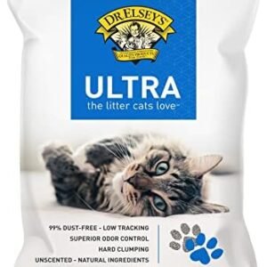 Dr. Elsey's Premium Clumping Cat Litter - Ultra - 99.9% Dust-Free, Low Tracking, Hard Clumping, Superior Odor Control, Unscented & Natural Ingredients