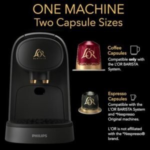 L’OR Barista System Coffee and Espresso Machine Combo by Philips, Matte Grey