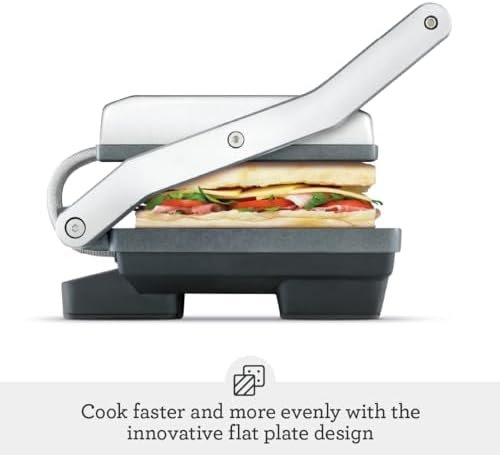 Breville Panini Press, Duo 1500-Watt Nonstick, Brushed Stainless Steel - Image 3