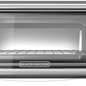 BLACK+DECKER 8-Slice Extra Wide Convection Toaster Oven, Fits 9"x13" Oven Pans and 12" Pizza, Bake, Toast, Broil, and Keep Warm Functions, Countertop Compact Design with Stainless Steel Finish