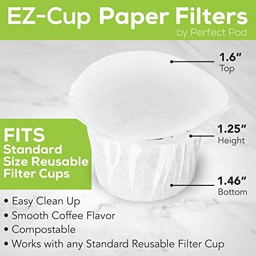 Perfect Pod EZ-Cup Disposable Paper Filters with Patented Lid Design for Reusable Coffee Pods 4-Pack (200 Filters) - Image 5
