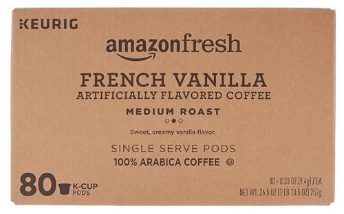 AmazonFresh 80 Ct. K-Cups, French Vanilla Flavored Medium Roast, Keurig K-Cup Brewer Compatible