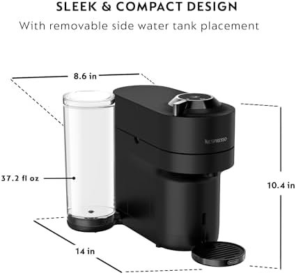 Nespresso Limited-Edition Vertuo Pop+ Coffee and Espresso Maker by De'Longhi, Black Matte with Dark Chrome - Image 6