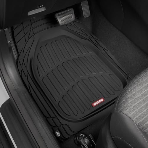 Motor Trend FlexTough Floor Mats for Cars, Deep Dish All-Weather Mats, Waterproof Trim-To Fit Automotive Floor Mats for Cars Trucks SUV, Universal Floor Liner Car Accessories, Black, Full Set - Image 2