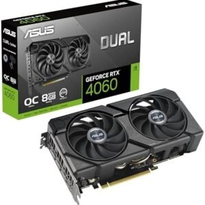 ASUS Dual GeForce RTX™ 4060 EVO OC Edition 8GB GDDR6 (PCIe 4.0, 8GB GDDR6, DLSS 3, HDMI 2.1a, DisplayPort 1.4a, Axial-tech Fan Design, 0dB Technology, Dual BIOS, Auto-Extreme Technology, and More)