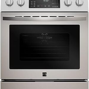 Kenmore Front Control Electric Range Oven with 5 Cooktop Elements with 7 Cooking Power Options, True Convection, Steam and Self Clean, Freestanding Oven, 4.8 cu. ft. Capacity Stainless Steel
