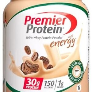 Premier Protein Powder, Cafe Latte, 30g Protein, 1g Sugar, 100% Whey Protein, Keto Friendly, No Soy Ingredients, Gluten Free, 17 Servings, 23.9 Ounce (Pack of 1)