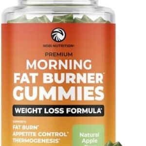 Morning Fat Burner Gummies for Weight Loss for Women & Men | Thermogenic Belly Fat Burner with Green Tea, Garcinia, Green Coffee Bean & More | Appetite Suppressant & Metabolism Booster | 60 Gummies