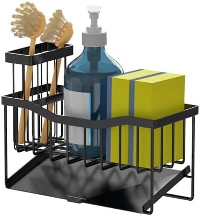Maifan Sink Caddy Sponge Holder for Kitchen Sink with Brush Holder and Stainless Steel Self Drain Tray, Rustproof Kitchen Sink Organizer for Sponge, Soap Dispenser Storage Kitchen Accessories - Image 7