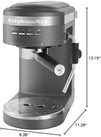 KitchenAid Semi-Automatic Espresso Machine KES6403, Matte Charcoal Grey, 1.4 Liters - Image 9