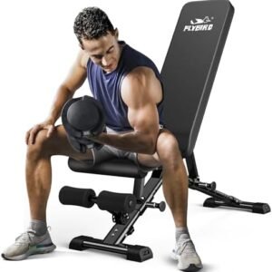FLYBIRD Weight Bench, Adjustable Strength Training Bench for Full Body Workout with Fast Folding-New Version