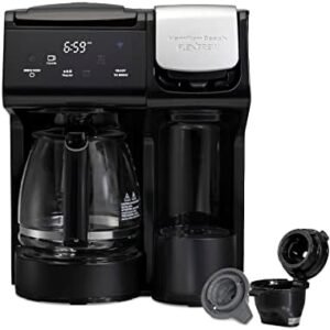 Hamilton Beach 49911 FlexBrew Trio 2-Way Coffee Maker, Single Serve & Full 12c Carafe, Black, FastBrew, Removable Reservoir, Alexa Enabled
