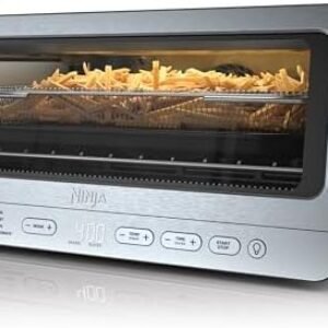 Ninja Flip Toaster Oven&Air Fryer, 8-in-1 Functionality, Flip Up&Away Capability for Storage Space, LargeCapacity, Air Fry Basket, SheetPan, Wire Rack&Removable Crumb Tray, Stainless,1800 watts, SP151