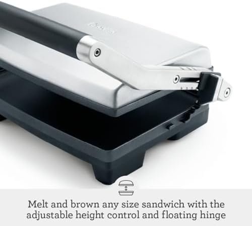 Breville Panini Press, Duo 1500-Watt Nonstick, Brushed Stainless Steel - Image 5