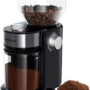 Electric Burr Coffee Grinder, 2-14 Cup, Adjustable Burr Mill with 16 settings, Automatic Flat Burr Coffee for French Press, Drip Coffee and Espresso,Stainless Steel