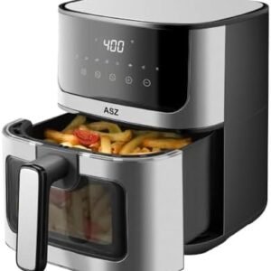 ASZ Air Fryer with Window Visible- 5 quart Compact- Digital Airfryer 5qt for 2-3 people - 5 qt for Office Dorm Room - 8 in 1 Bake Toast Broil Reheat - 1400W, 400℉ Kitchen Airfry Countertop Gift