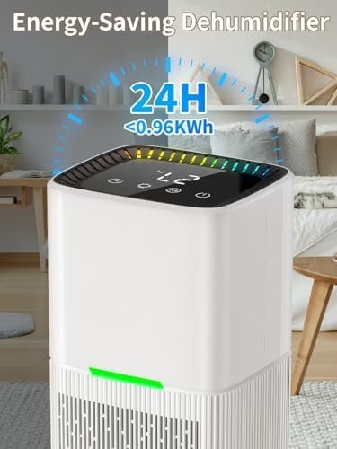 Dehumidifier, 54 OZ (500 sq.ft) Dehumidifiers for Home, Small Dehumidifier for Basement with Auto Shut Off, Auto Defrost, Sleep Mode, Timing, Quiet Dehumidifier for Bedroom, Bathroom, Closet - Image 6