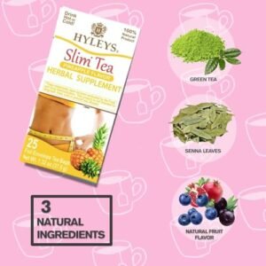 Hyleys Slim Tea Weight Loss Herbal Supplement with Pineapple – Cleanse and Detox – 50 Tea Bags (1 Pack)