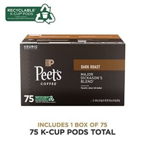 Peet’s Coffee, Dark Roast Keurig K-Cup Pods – Major Dickason’s Blend 75 Count (1 Box of 75 K-Cup Pods)
