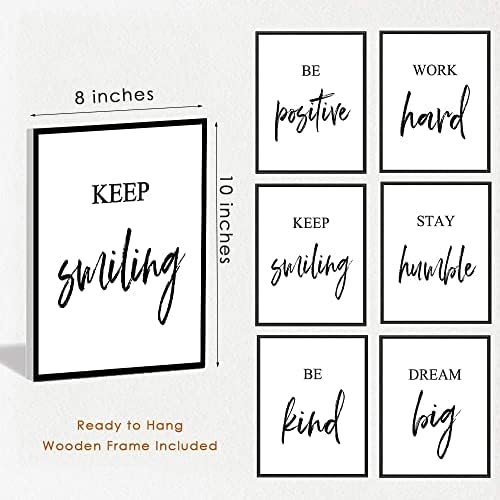 Inspirational Wall Art, Framed Motivational Canvas Wall Art Positive Quote for Living Room Bedroom Office, Stretched Ready to Hang (Set of 6, 8X10in, Framed) - Image 6
