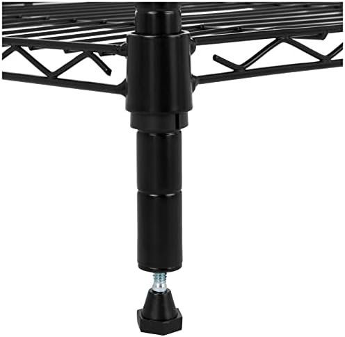 Amazon Basics 3-Shelf Adjustable Heavy Duty Steel Wire Rack Storage Shelving Organizer for Kitchen, Garage, 23.2" L x 13.4" W x 30" H, Black - Image 3