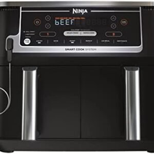 Ninja Air Fryer, Thermometer, Roast, Bake, Air Fry, Crisps, Broil, Reheats, Keep Warm, 10-in-1, Fries, Frozen Food, Veggies, and Meat, Quick Meals, Healthy Meals, Less Oil, 10 QT, Grey, DZ550​