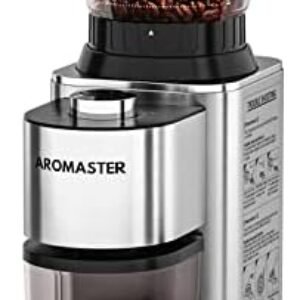 Aromaster Burr Coffee Grinder, Coffee Bean Grinder,Stainless Steel Coffee Grinder Electric,24 Grind Settings, Espresso/Pour Over/Cold Brew/French Press Coffee Maker