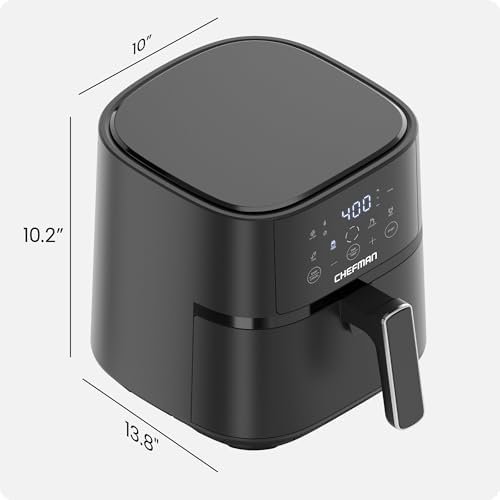 Chefman Air Fryer – 4 QT Compact Airfryer for Quick & Easy Meals in Minutes, Features Hi-Fry Technology for Extra Crisp, Touchscreen Controls with 4 Presets, Nonstick & Dishwasher Safe Basket - Black - Image 7