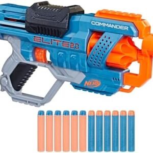 NERF Elite 2.0 Commander RD-6 Dart Blaster, 12 Darts, 6-Dart Rotating Drum, Outdoor Toys, for Kids, Ages 8+