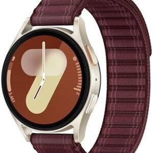 SAMSUNG Galaxy Watch 7 Bespoke Edition 40mm Bluetooth AI Smartwatch w/Energy Score, Wellness Tips, Heart Rate, Sleep, Fitness Tracker, Wine Fabric Band, Cream, US Version, 1Yr Manufacturer Warranty