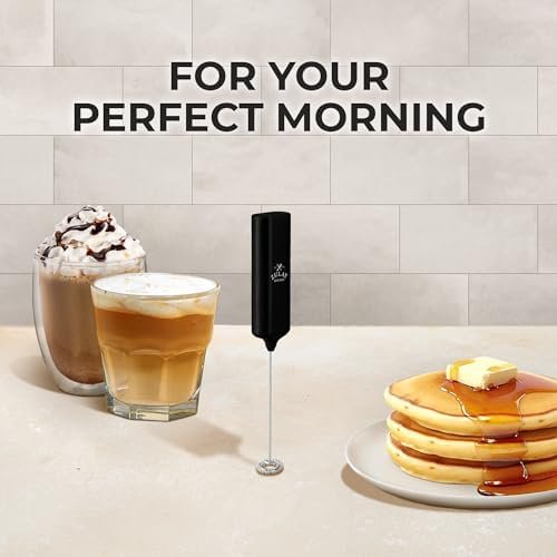Mini & Mighty Milk Frother Wand - Powerful Handheld Drink Mixer - Stocking Stuffer Coffee Frother For Latte, Cappuccino, Matcha, Hot Chocolate, Creamer - Black - Image 6