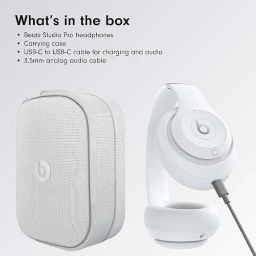 Beats Studio Pro - Wireless Bluetooth Noise Cancelling Headphones - Personalized Spatial Audio, USB-C Lossless Audio, Apple & Android Compatibility, Up to 40 Hours Battery Life - Matte White - Image 4