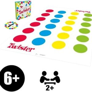 Hasbro Twister Party Classic Board Game for 2 or More Players,Indoor and Outdoor Game for Kids 6 and Up,Packaging May Vary