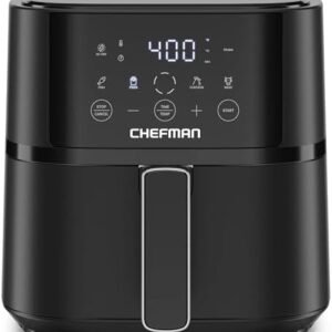 Chefman Air Fryer – 4 QT Compact Airfryer for Quick & Easy Meals in Minutes, Features Hi-Fry Technology for Extra Crisp, Touchscreen Controls with 4 Presets, Nonstick & Dishwasher Safe Basket - Black