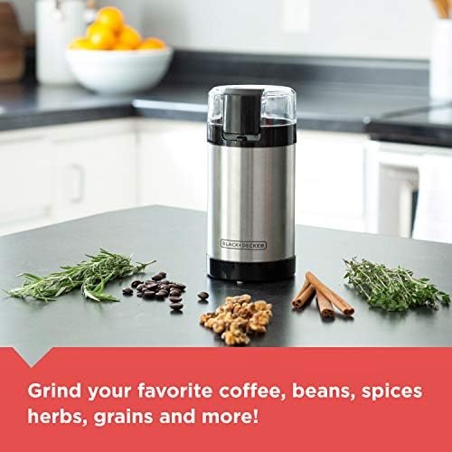 BLACK+DECKER One Touch Coffee Grinder, 2/3 Cup Coffee Bean Capacity, Spice Grinder, One Touch Push-Button Control -150 Watts -Stainless Steel Blades - Image 3