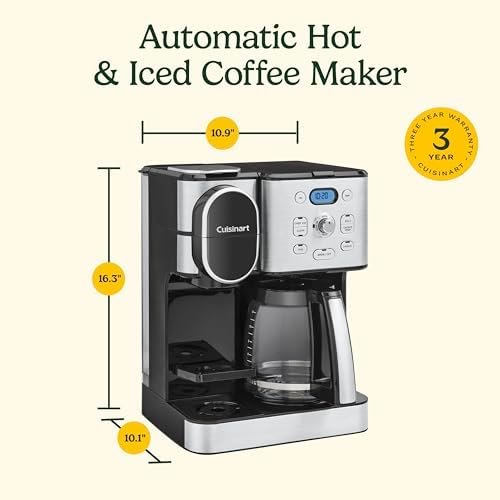 Cuisinart Coffee Maker, 12-Cup Glass Carafe, Automatic Hot & Iced Coffee Maker, Single Server Brewer, Stainless Steel, SS-16 - Image 7