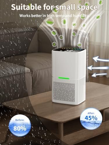 Dehumidifier, 54 OZ (500 sq.ft) Dehumidifiers for Home, Small Dehumidifier for Basement with Auto Shut Off, Auto Defrost, Sleep Mode, Timing, Quiet Dehumidifier for Bedroom, Bathroom, Closet - Image 2