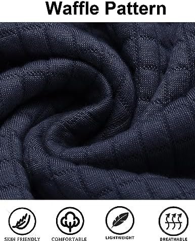 COOFANDY Mens Hooded Sweatshirt Casual Long Sleeve Drawstring Waffle Knit Pullover Hoodies - Image 5