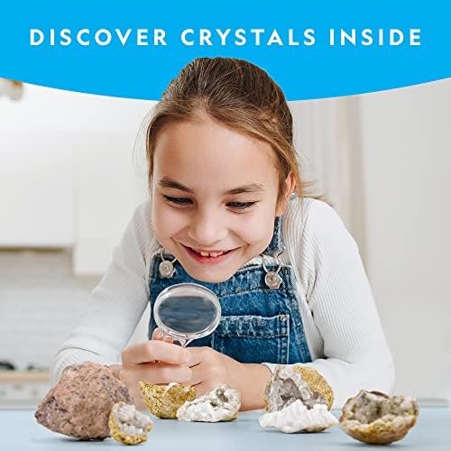 NATIONAL GEOGRAPHIC Break Open 10 Premium Geodes – Includes Goggles and 2 Display Stands - Great STEM Science Kit, Geology Gift for Kids, Break Your Own Geodes with Crystals, Toys for Boys and Girls - Image 2