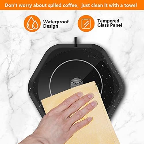Smart Beverage Heating Plate Candle Wax Cup Warmer Electric Thermostat Coaster for Hot Coffee Milk Tea Water Cocoa Desk Home Office Use (R1 Black) - Image 6