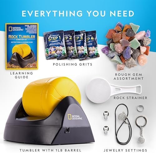 NATIONAL GEOGRAPHIC Starter Rock Tumbler Kit - Durable Leak-Proof Rock Polisher for Kids - Complete Rock Tumbling Kit - Geology Hobby Science Kit, Rocks & Crystals for Kids (Amazon Exclusive) - Image 5