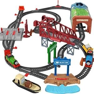 Thomas & Friends Talking Thomas & Percy Toy Train & Track Set, Motorized Engines with Sounds & Phrases for Preschool Kids Ages 3+ Years (Amazon Exclusive)