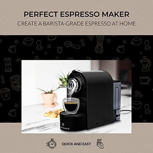ChefWave Espresso Machine and Coffee Maker (Black) - Compatible with Nespresso Capsules, Programmable, One-Touch, Italian 20 Bar High-Pressure Pump Bundle with Pod Holder and Glasses - Image 5